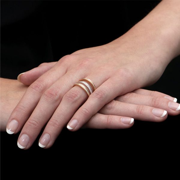 Diamond Grain Set Stack Rings