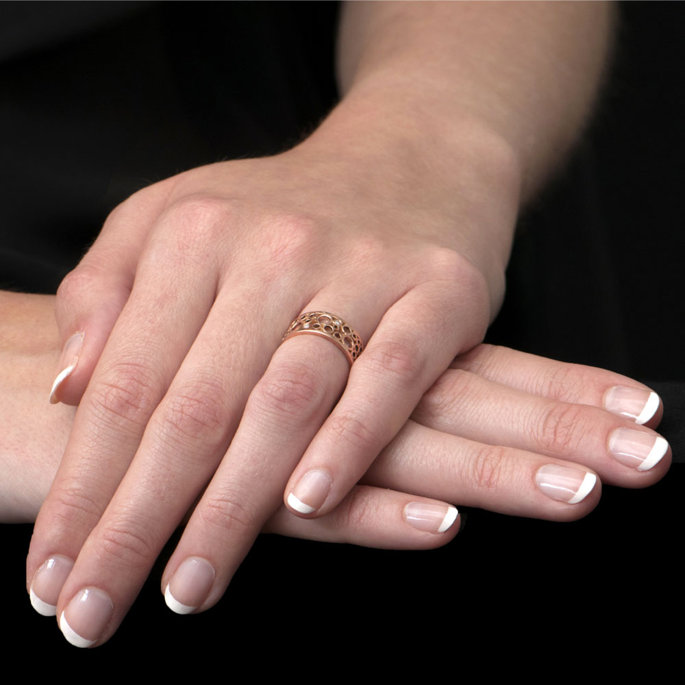 Rose Gold Bubble Diamond Ring