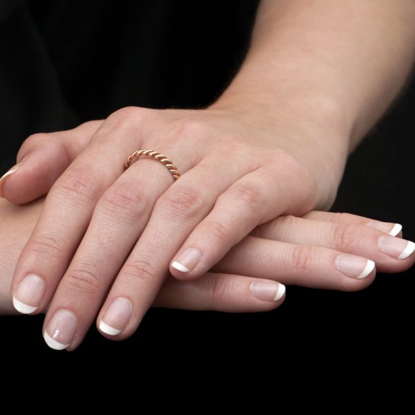 Rose Gold Rope Stack Ring