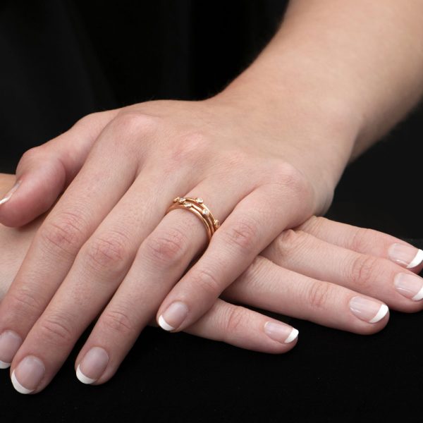 Raindrop Rose Gold Diamond Stylish Rings