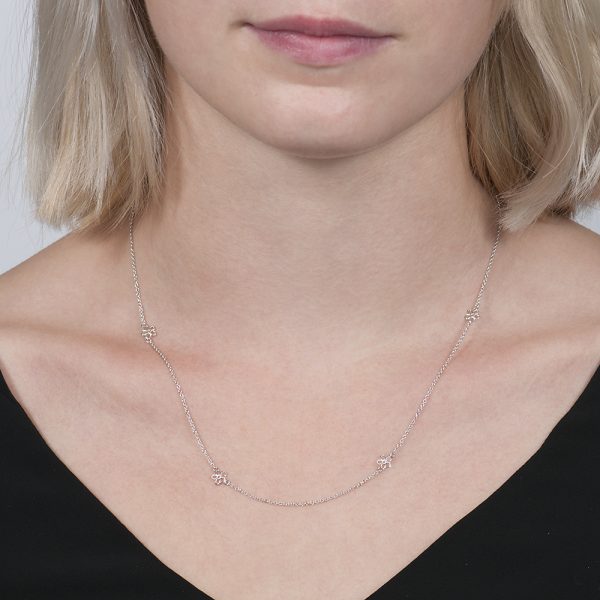White gold buttercup chain necklace