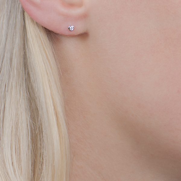 White gold diamond stud Raindrop earrings