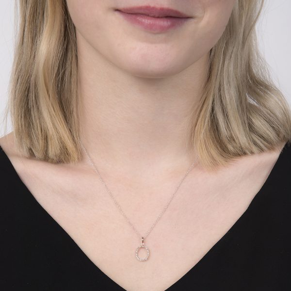 White gold diamond letter O pendant