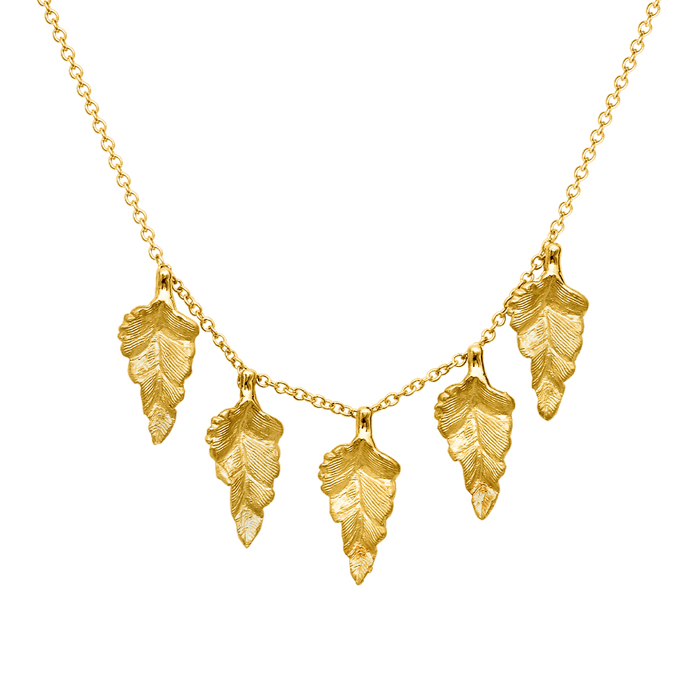 Mini Weed Leaf Gold Necklace | Earthbound Trading Co.