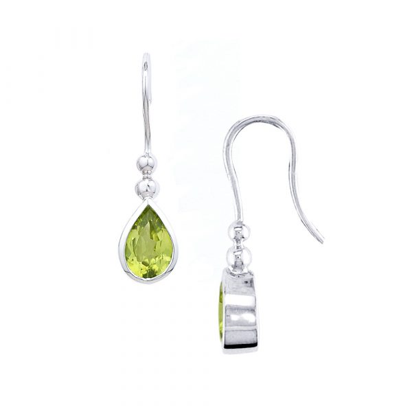 White gold peridot earrings