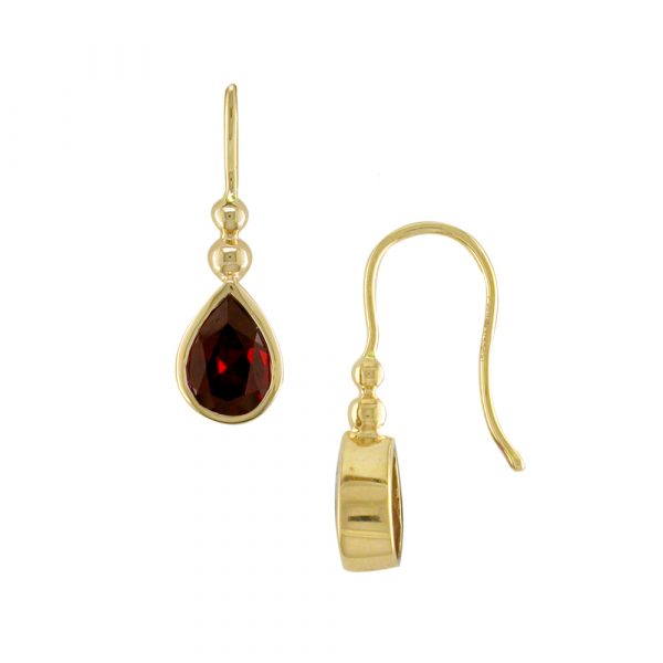 Yellow gold garnet earrings