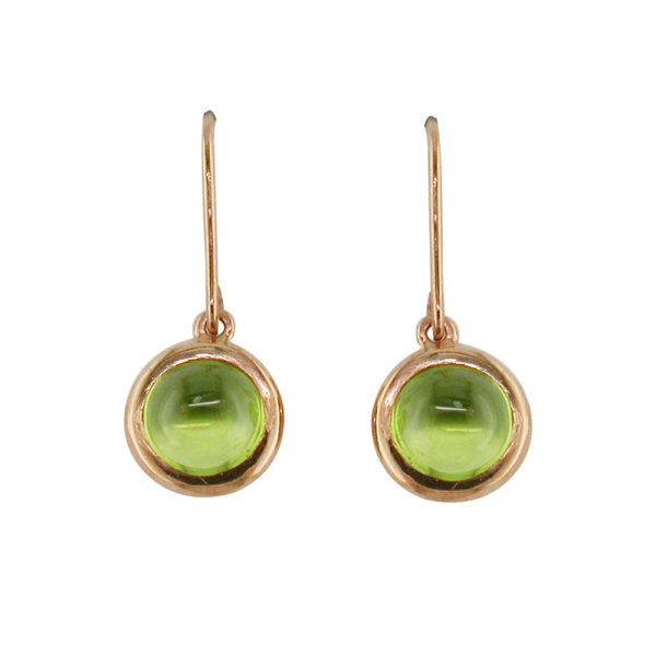 Rose gold peridot drop Bubble earrings