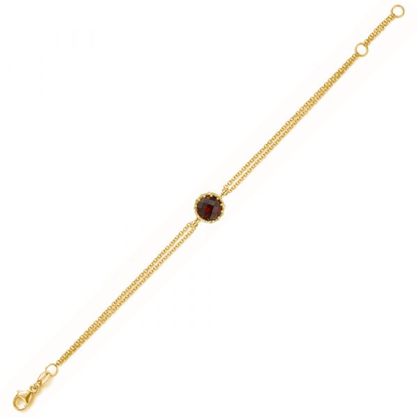 Yellow gold garnet bracelet