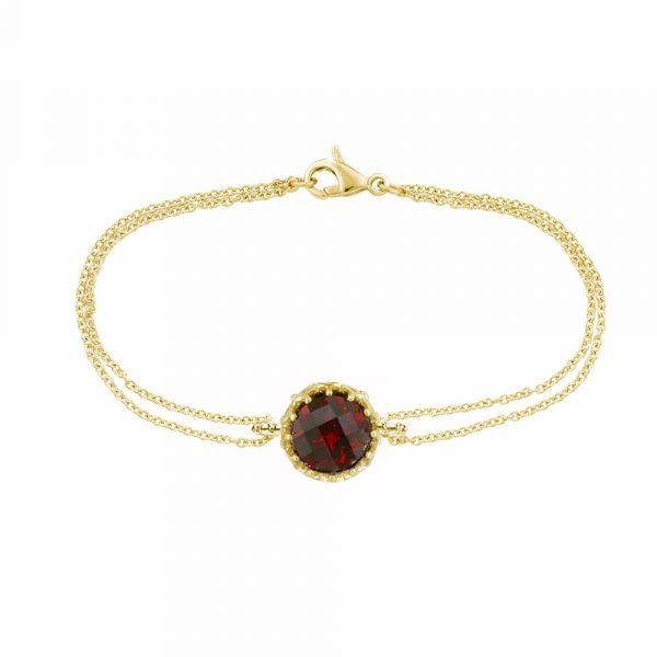 Yellow gold garnet bracelet
