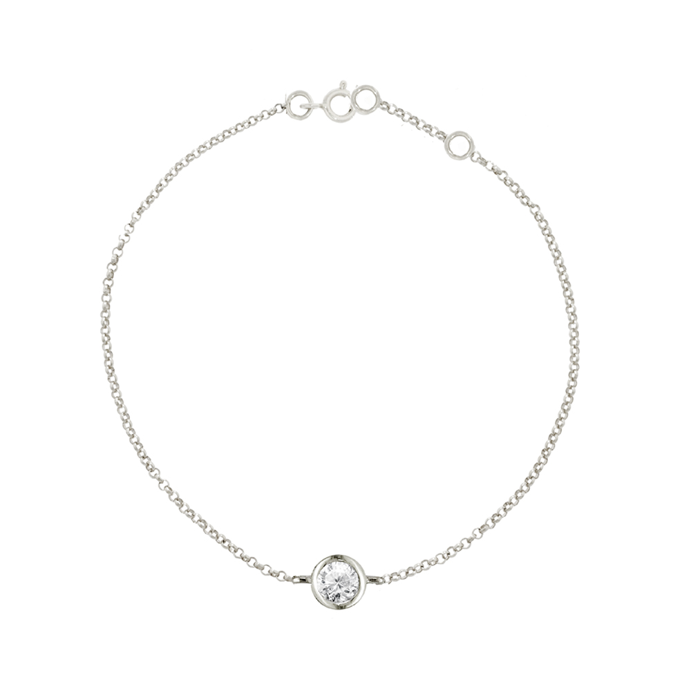 Single Diamond Bracelet London Road Jewellery White Gold Diamond Solitaire Raindrop Bracelet