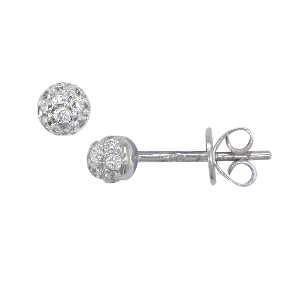 Luxury White Gold Diamond Ball Stud Earrings Luxury White Gold Diamond Ball Stud Earrings