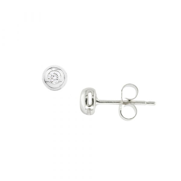 White gold diamond solitaire earrings