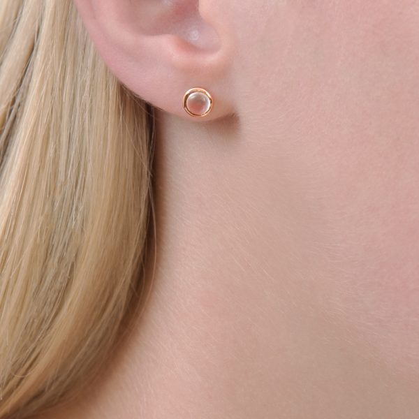 Rose gold moonstone bubble earrings