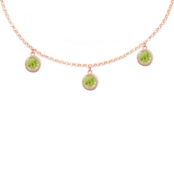 Rose gold peridot Dew Drop necklace
