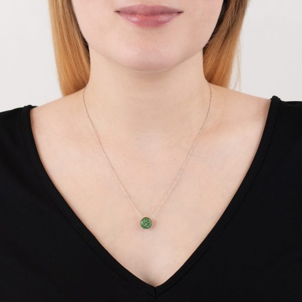 white gold tsavorite garnet ball pendant