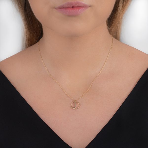 Yellow gold diamond initial letter J pendant