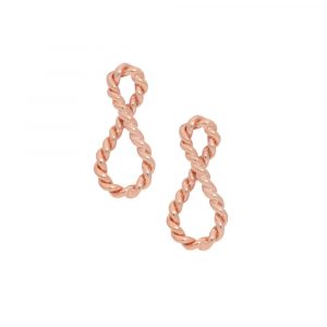9ct Rose gold Infinity twist drop earrings