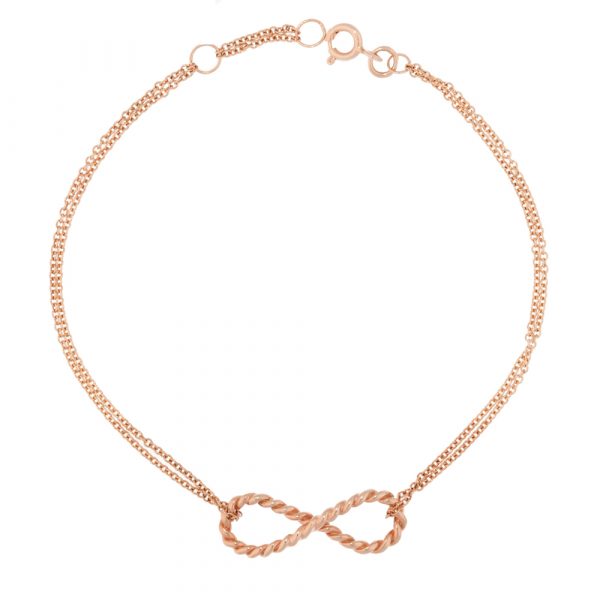 9ct Rose gold infinity bracelet