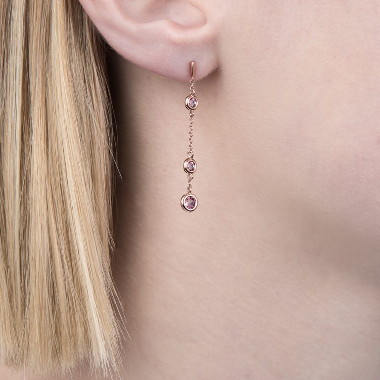 Pink Tourmaline & Opal High Purpose Drop Earrings main image 1
