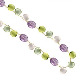 Amethyst and quartz necklace
