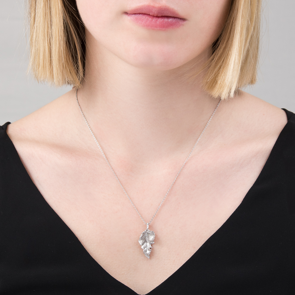 Luxury Silver Leaf Pendant - London Road Jewellery