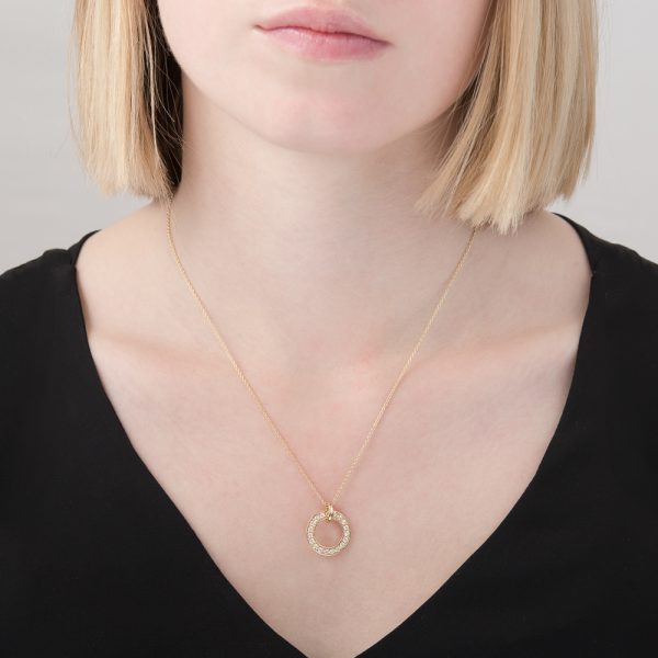 Yellow gold diamond Meridian pendant