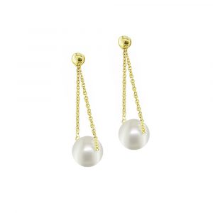 9ct Yellow gold pearl drop earrings
