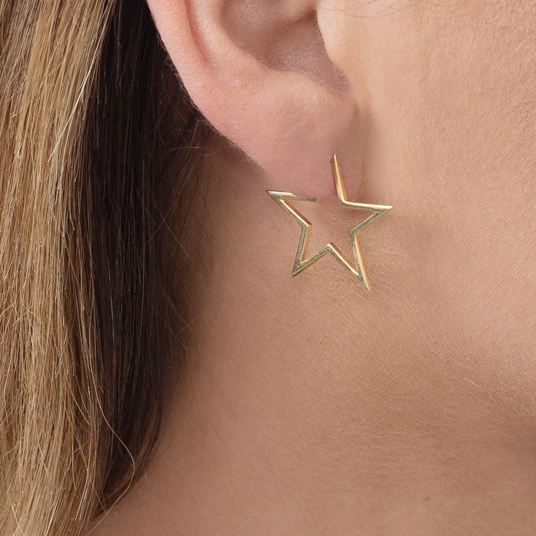 Open Star Hoop Earrings | Posh Totty Designs