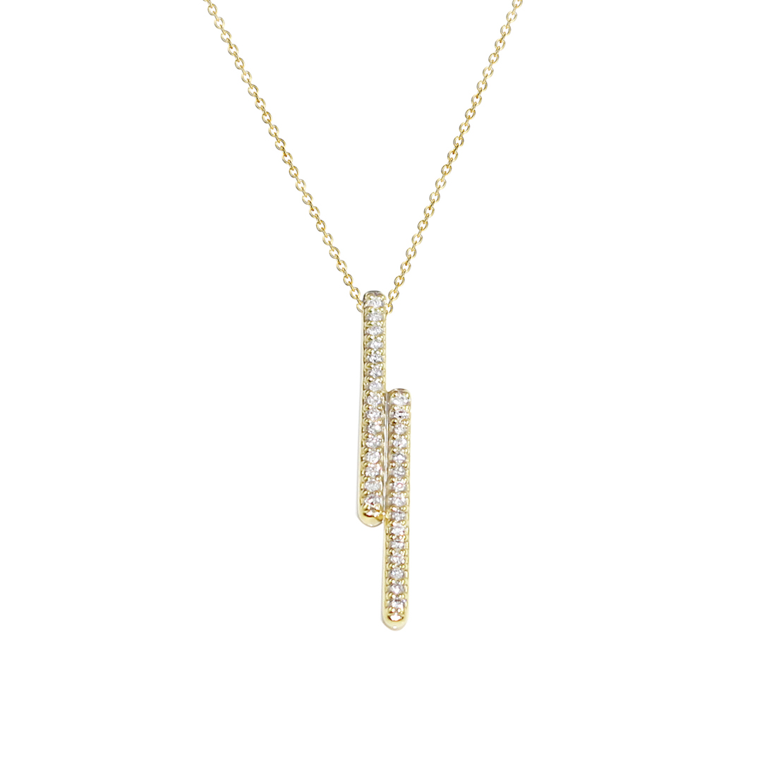 E Gold Initial Pendant with Diamond - London Road Jewellery