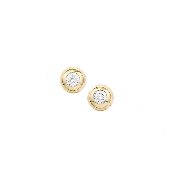 Yellow gold diamond stud earrings