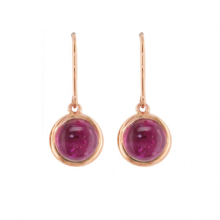 Pink Tourmaline Drop Earrings | Rose Gold Birthstone Jewelry - Femstylo