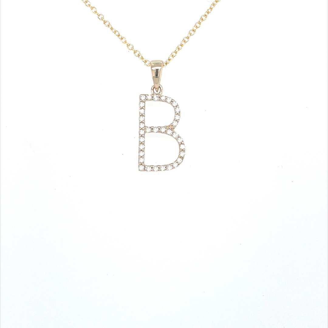 Large Initial Necklace with Birthstone - With Your Letter