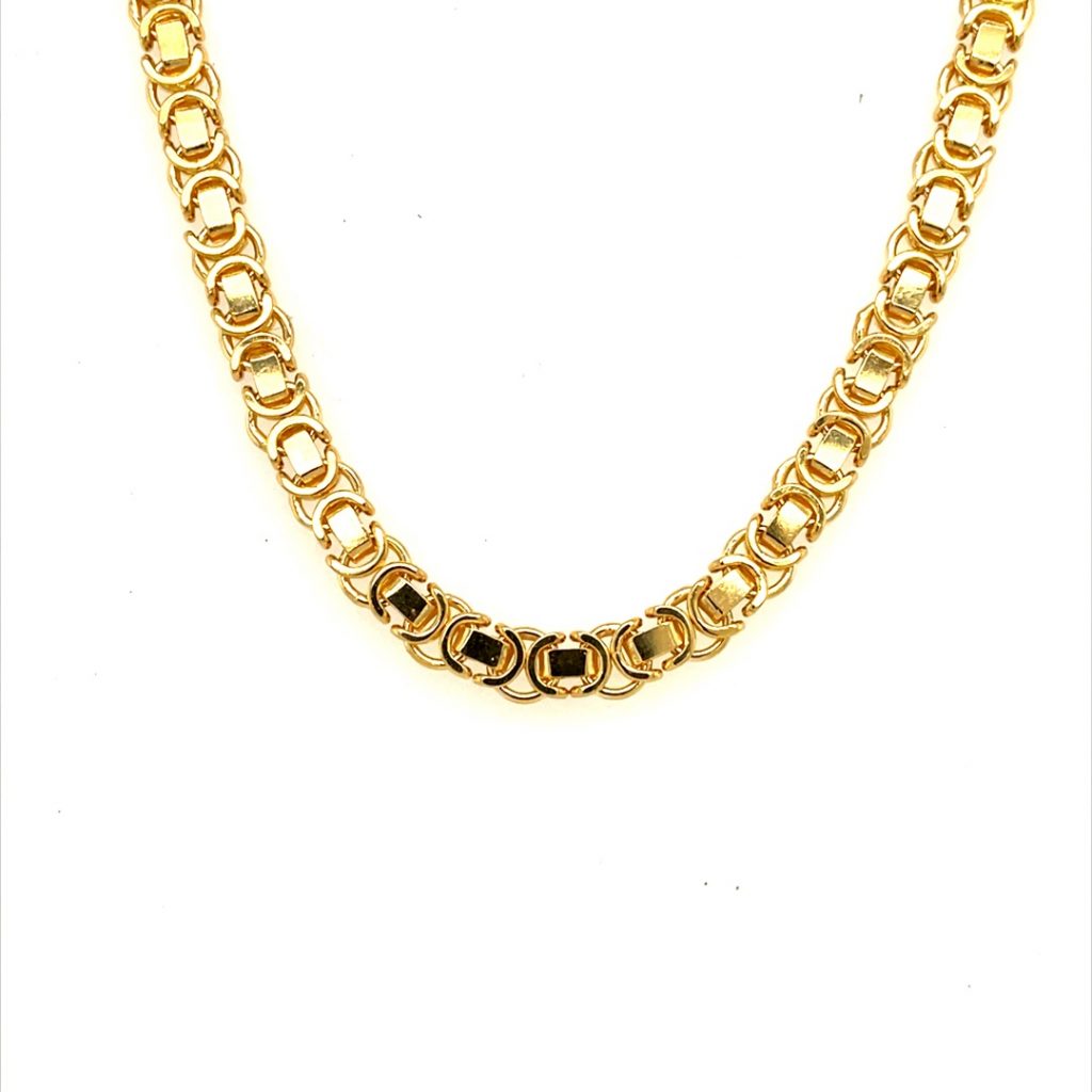 9ct Yellow Gold Byzantine Chain Necklace London Road Jewellery