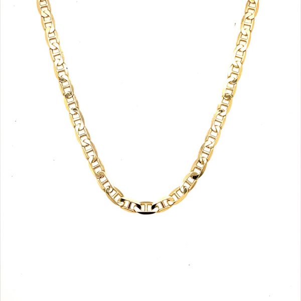 9ct yellow gold flat anchor chain necklace