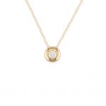 9ct yellow gold single diamond pendant necklace
