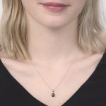 9 Carat white gold grey cultured fresh water pearl pendant necklace