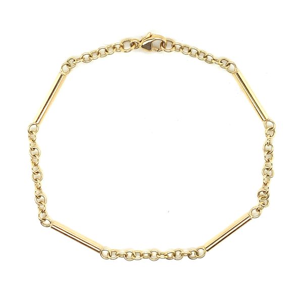 9ct yellow gold long curb chain bracelet