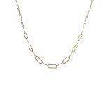9ct Yellow Gold Paperclip Plain Link Necklace