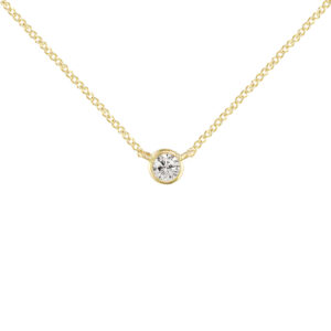 9ct YG Diamond Pendant Necklace