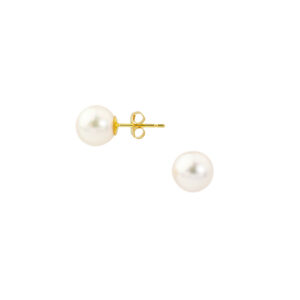 18ct yellow gold akoya pearl stud earrings