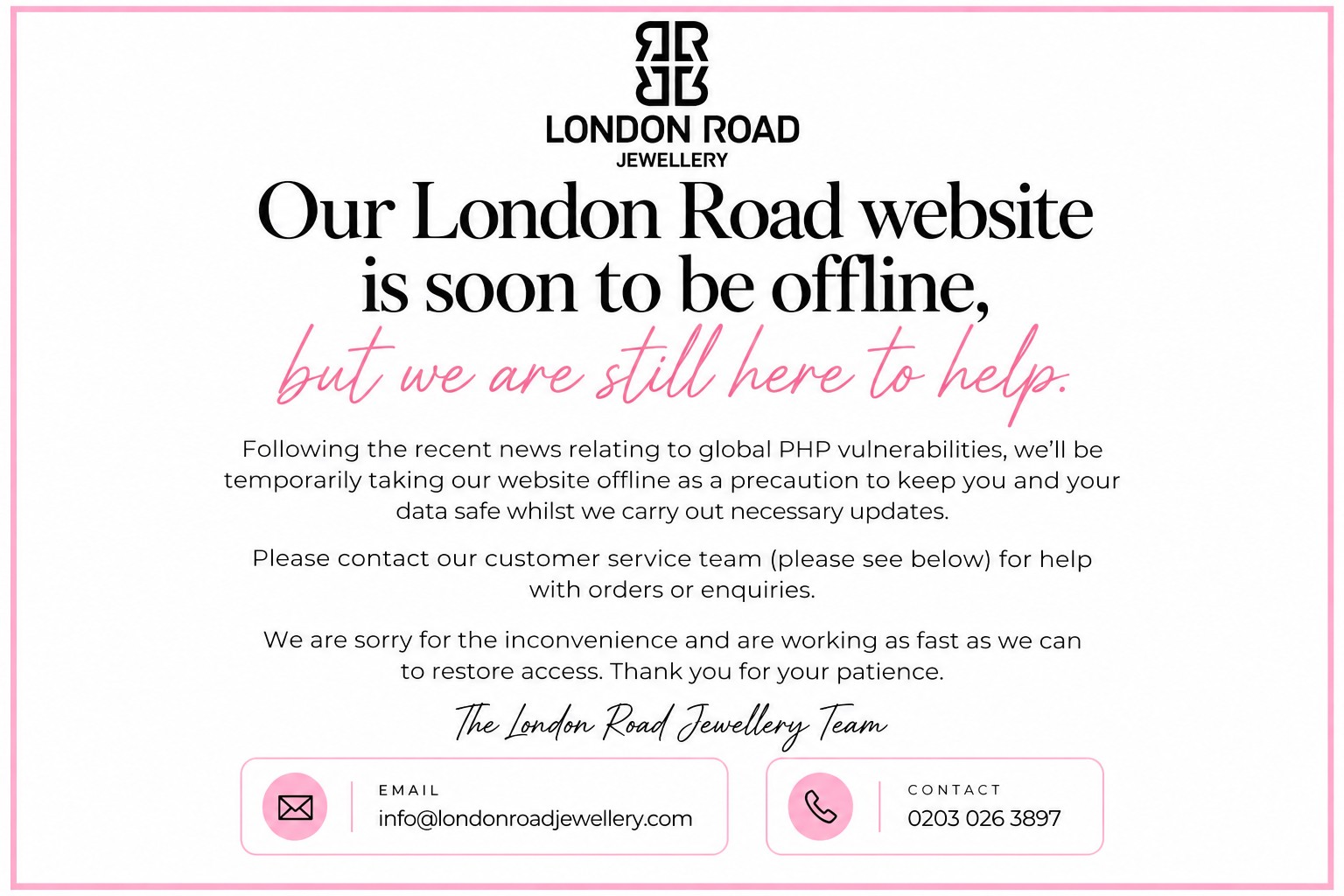London Road Notice